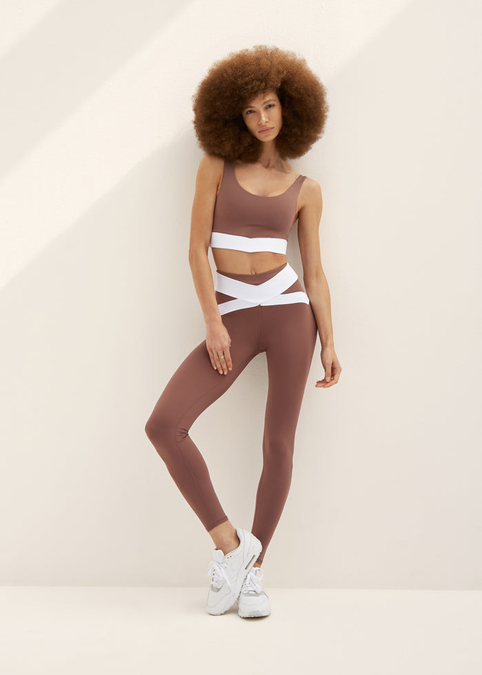 chloe legging - desert rose | BodyLanguageSportswear | desert rose / white | 