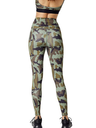 Sculpt Legging Camo | BodyLanguageSportswear | OLIVE CAMO | product | The Sculpt Legging is a Body Language signature design that features a wide waistband and slimming f