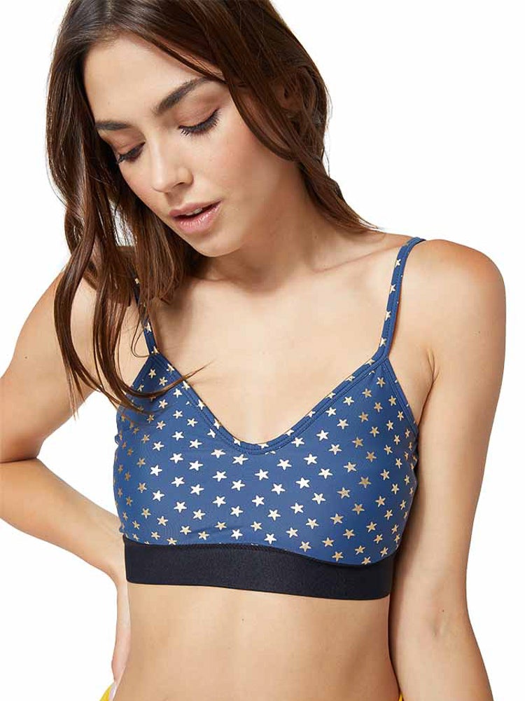 Renzo Top Stars | BodyLanguageSportswear | STARS | product | The Renzo Top is made from our Body Language Exclusive Print Fabric. This bra top is a lightweight p