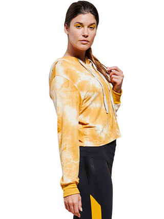Halston Hoodie Mustard | BodyLanguageSportswear | MUSTARD | product | The Halston Hoodie is our super flattering cropped, long sleeve, hooded pullover with drawstring det