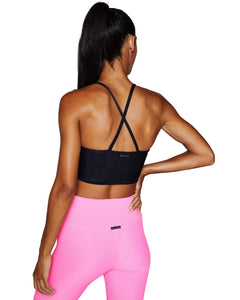 Lucy Tank Black Rib | BodyLanguageSportswear | BLACK | product | The Body Language Lucy Tank is our newest and sexiest workout tank. The scoop neckline flatters your